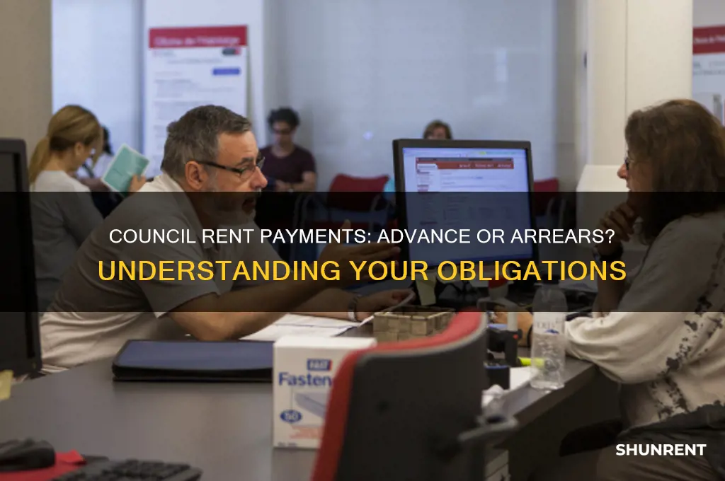 is council rent paid in advance or arrears