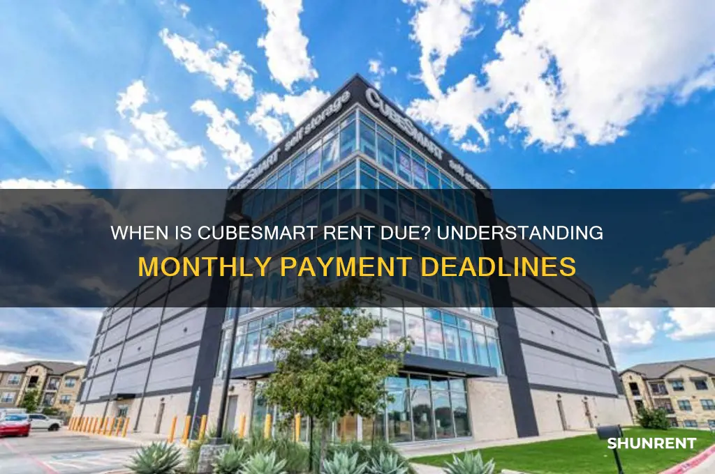 is cubesmart rent due 1st of the month