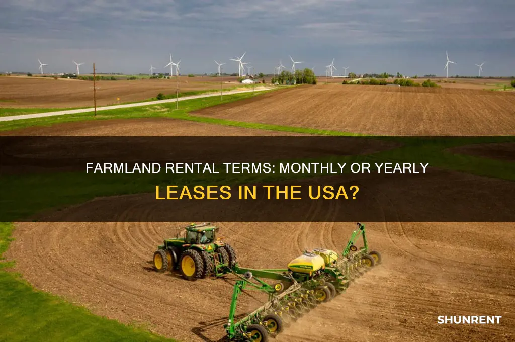 is farmland rented by month or year in usa