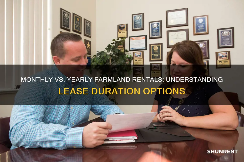 is farmland rented by month or year