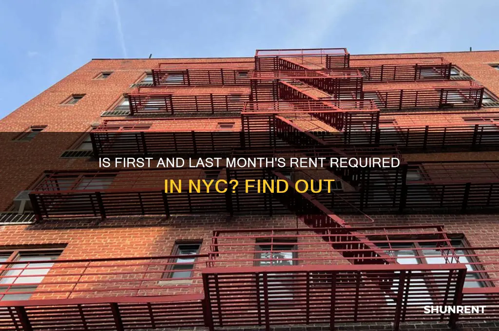 is first and last months rent required nyc