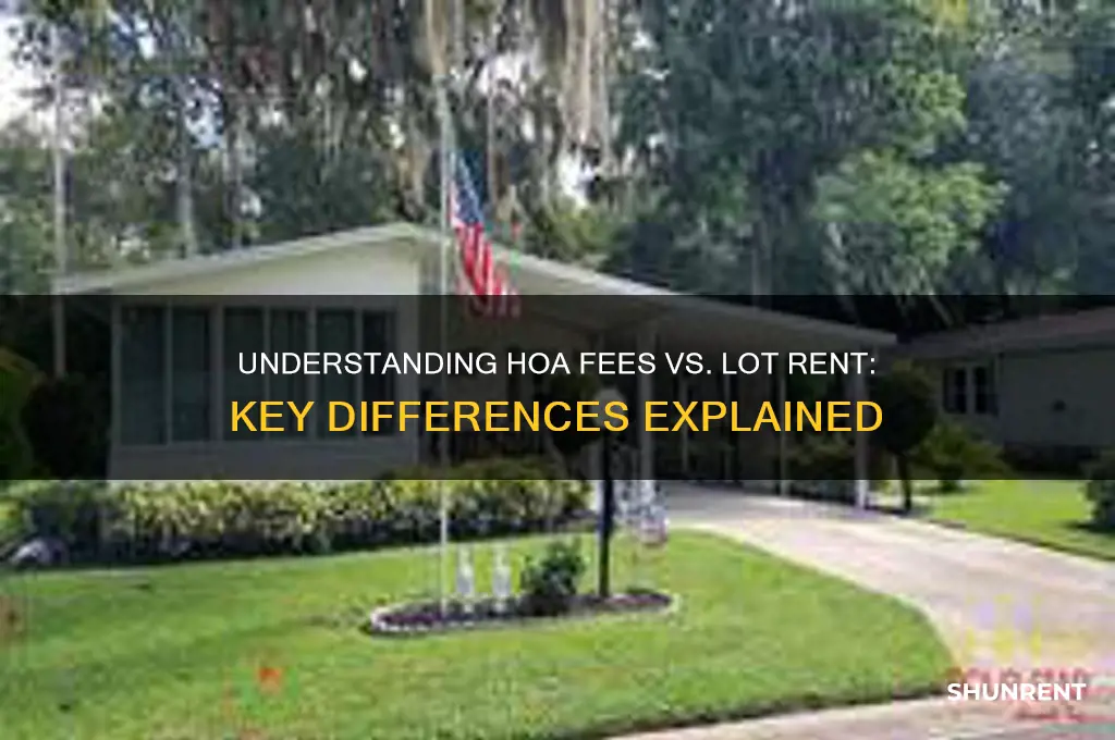 is hoa fee the same as lot rent