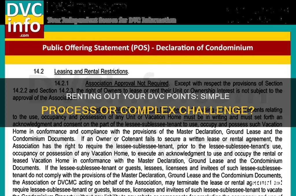 is it easy to rent out your dvc points