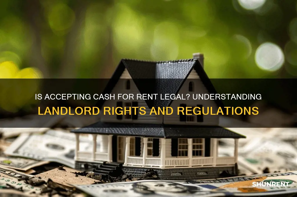 is it legal to accept cash for rent