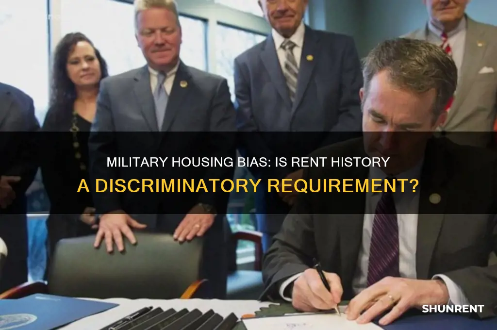 is it military discrimination to require rent history