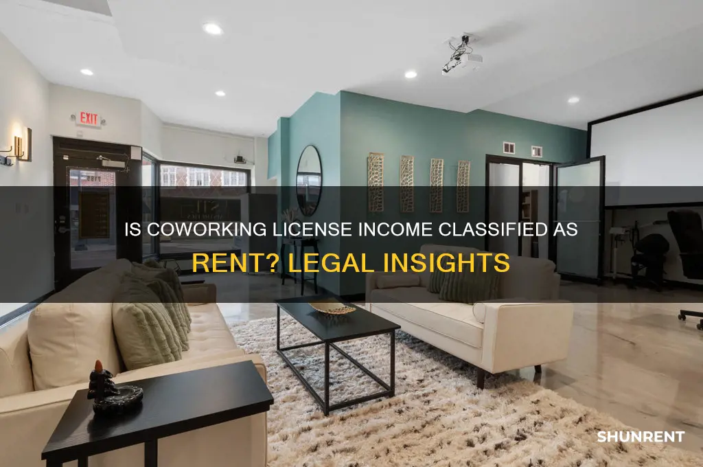 is license income from coworking considered rent