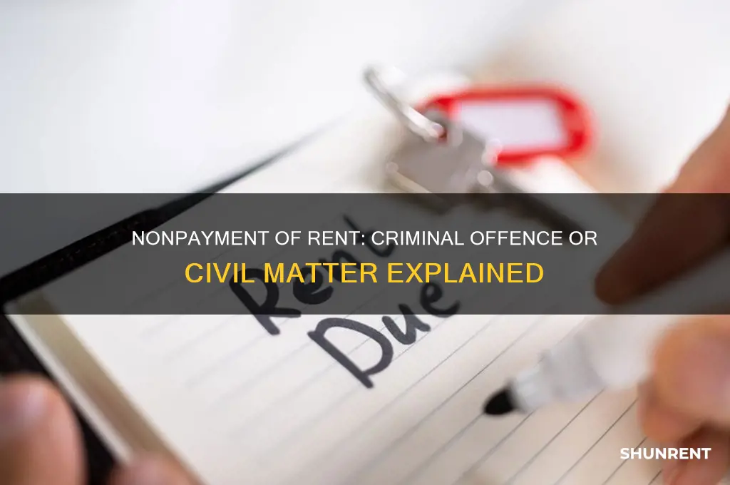 is nonpayment of rent a criminal offence