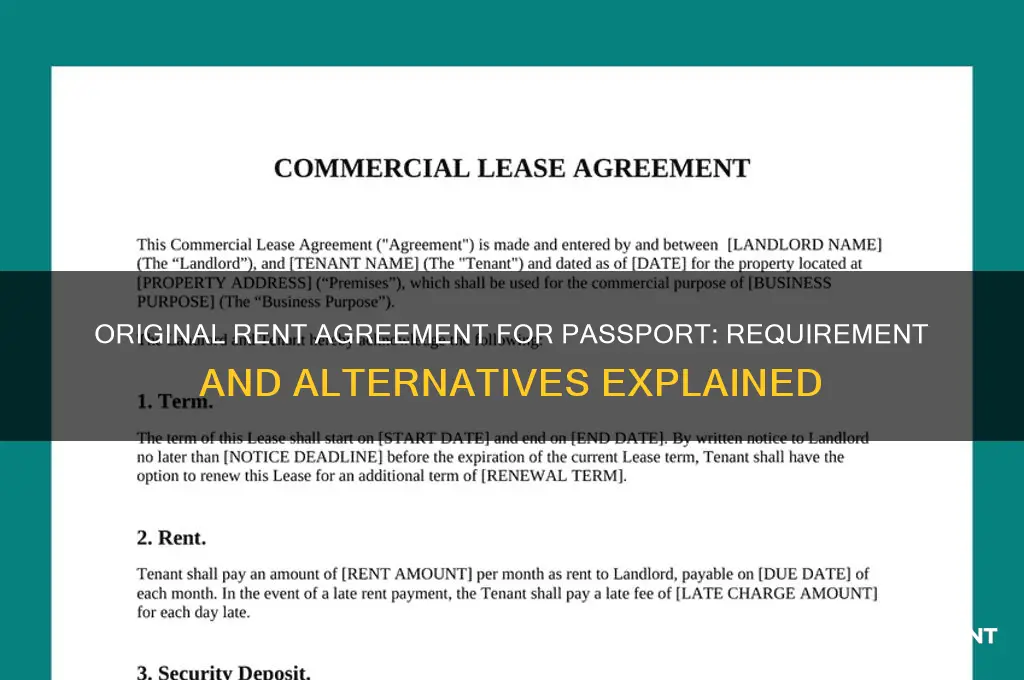 is original rent agreement required for passport