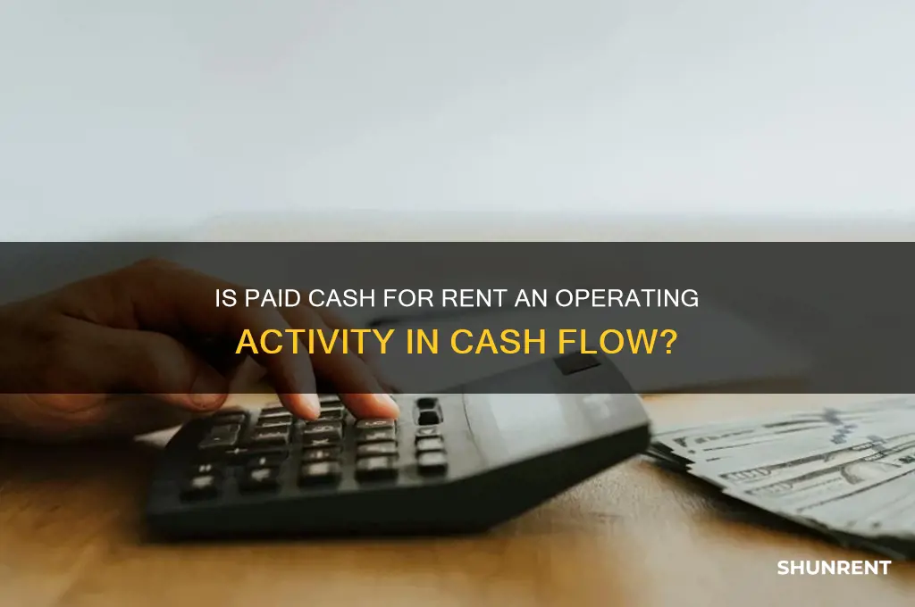 is paid cash for rent operating activity cash flow