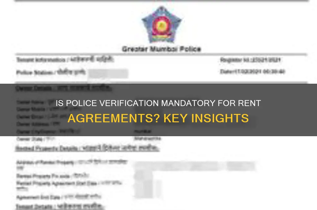 is police verification required for rent agreement