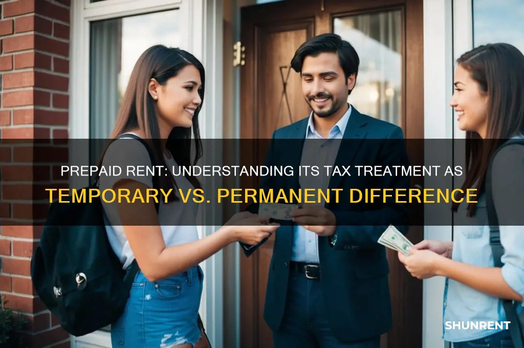 is prepaid rent a permanent or temporary difference