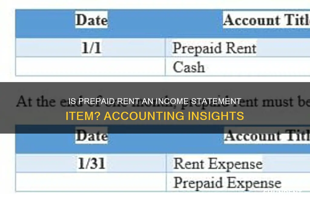 is prepaid rent included in income statement
