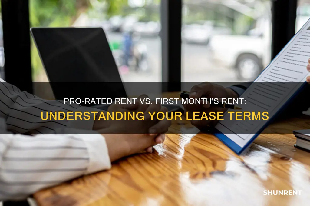 is pro rated rent considered firstonths rent in my lease