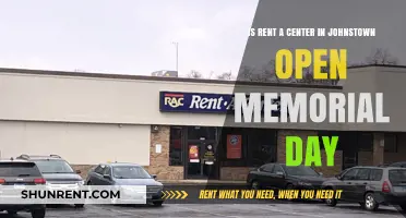 Is Rent-A-Center in Johnstown Open on Memorial Day?