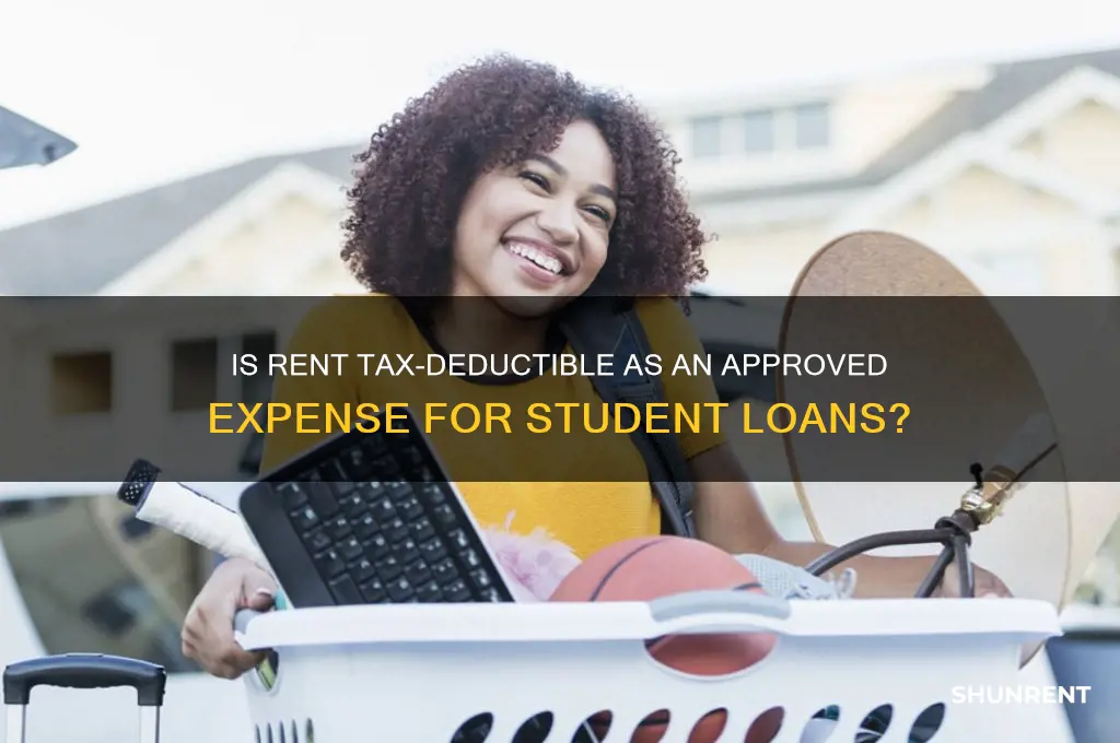is rent an approved expense for school loan