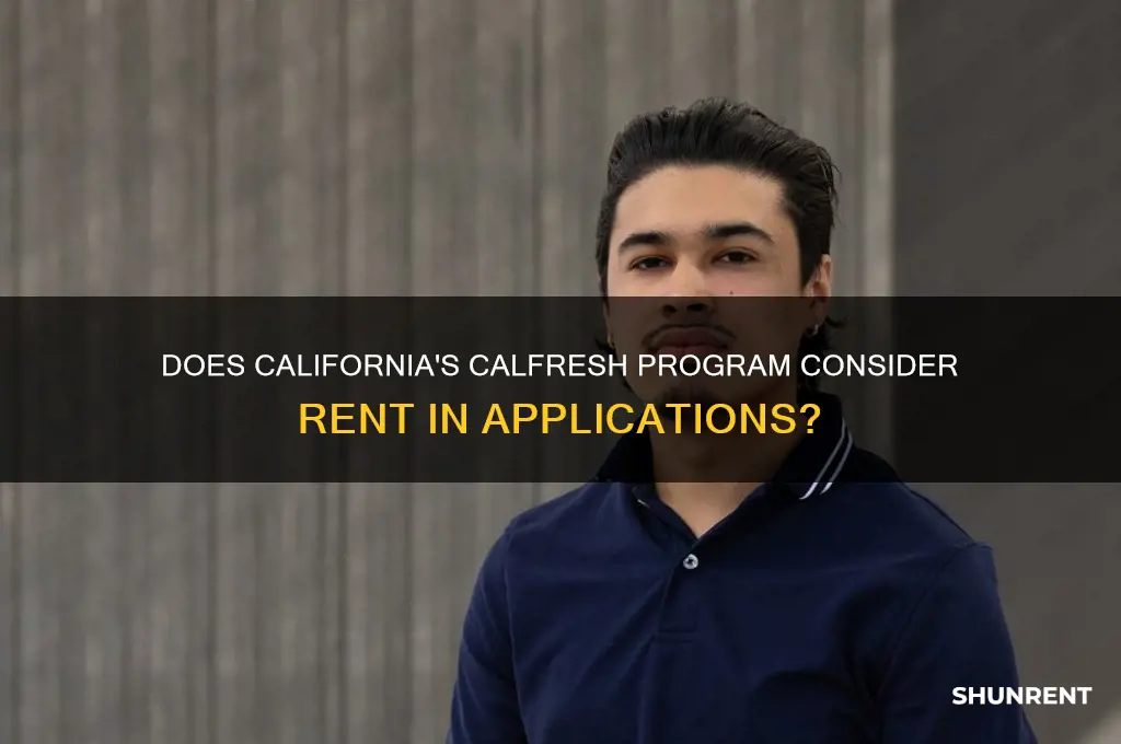 is rent considered in cal fresh application in california