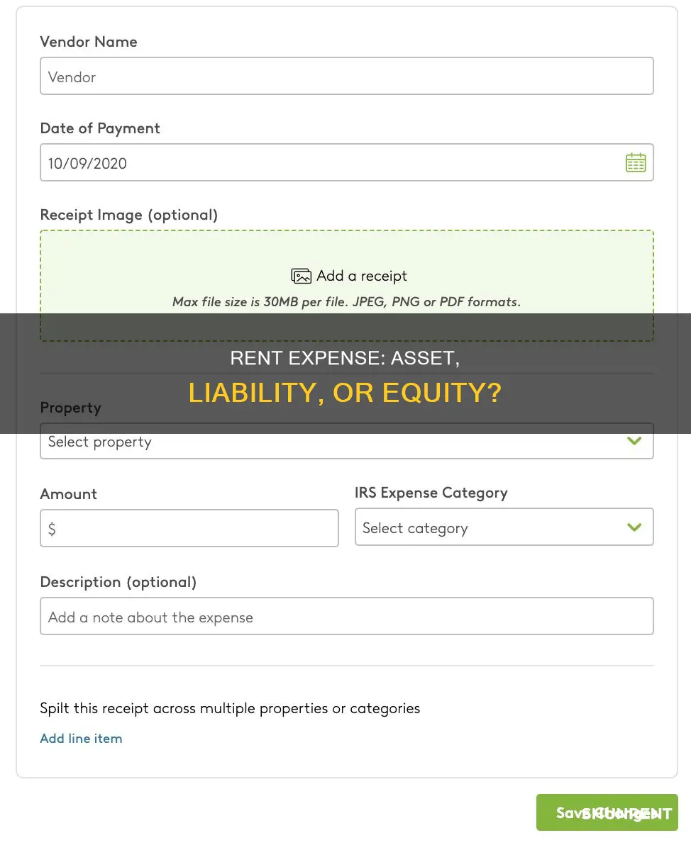 is rent expense an asset liability or equity