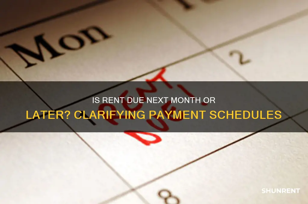 is rent for the coming month or after