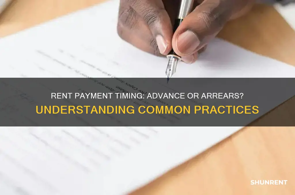 is rent normally paid in advance or arrears