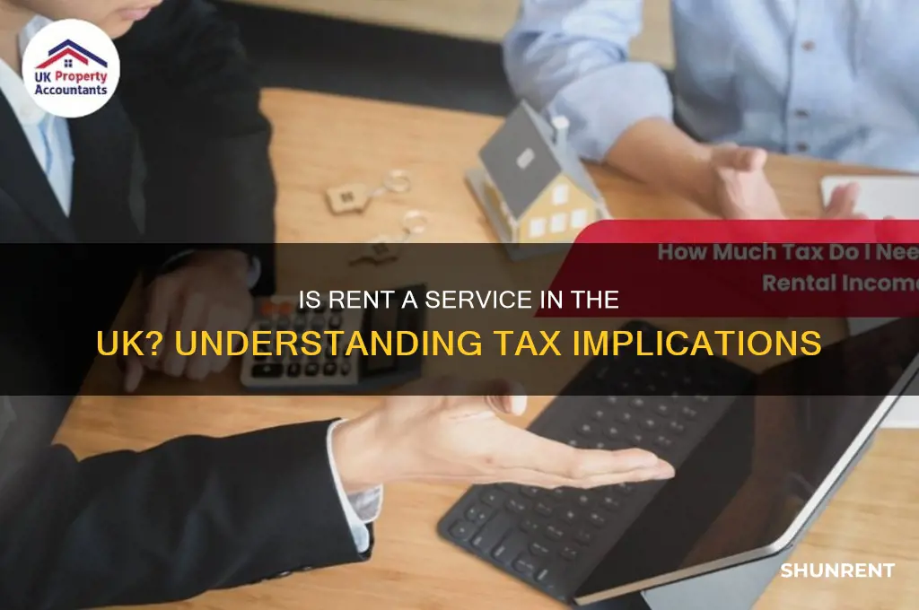 is rent paid classed as a service in uk