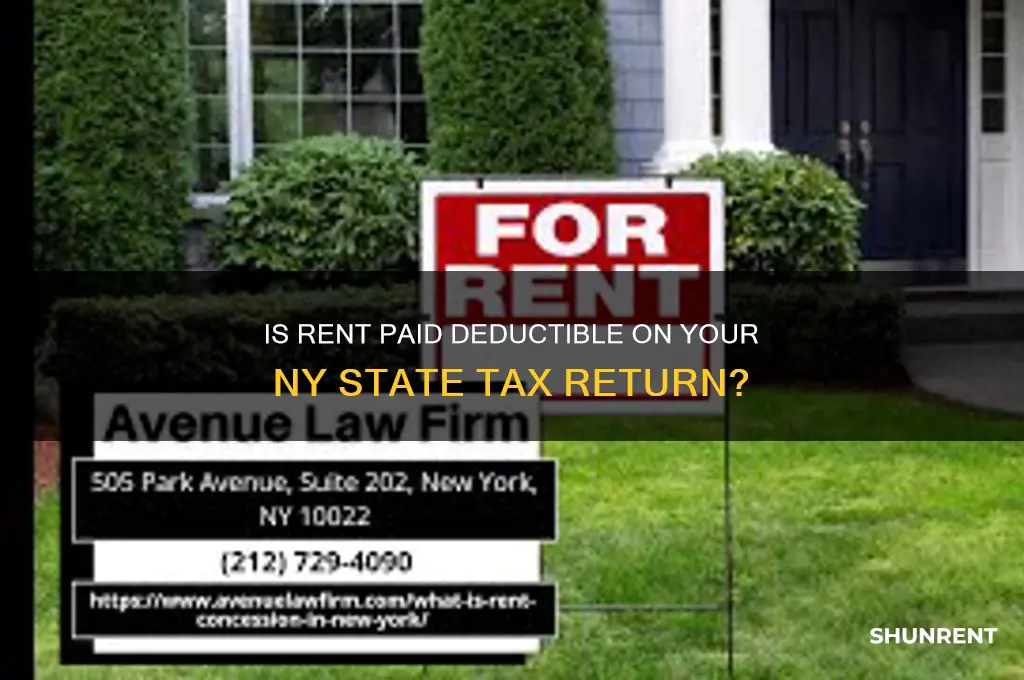 is rent paid deductible on ny state return
