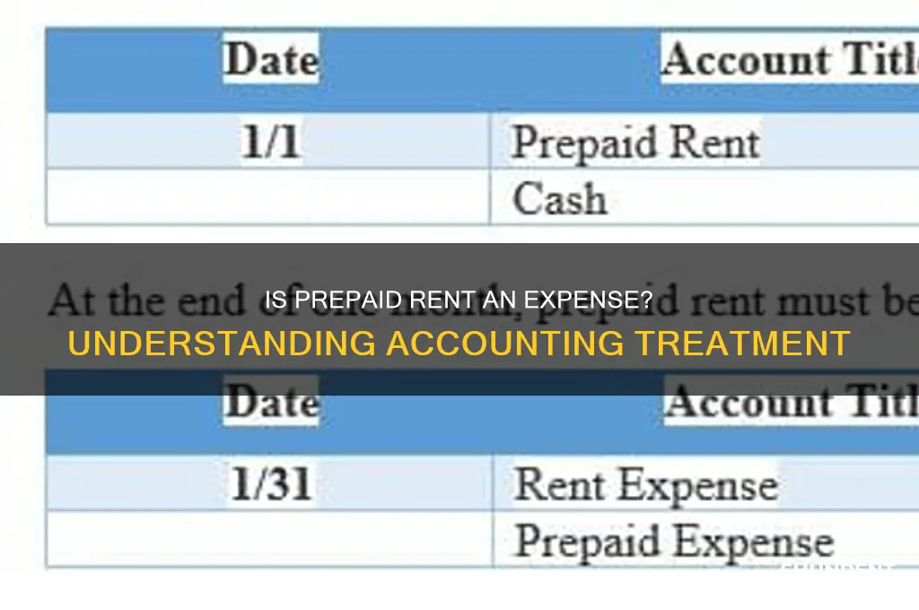 is rent paid in advance an expense