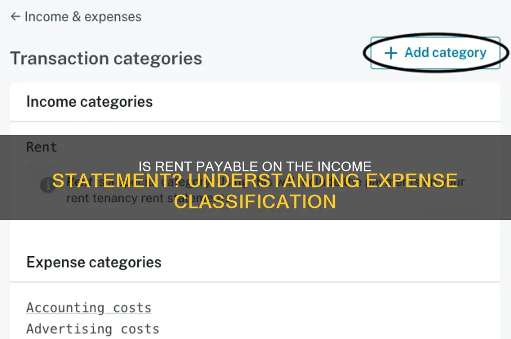 is rent payable on the income statement