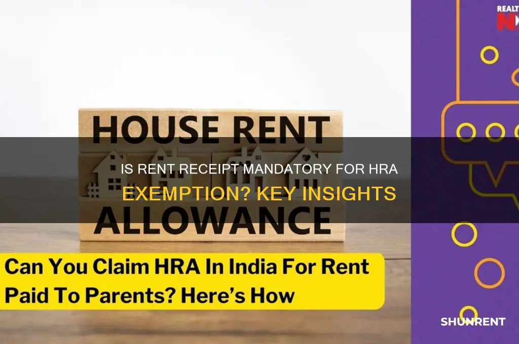 is rent receipt mandatory for hra exemption
