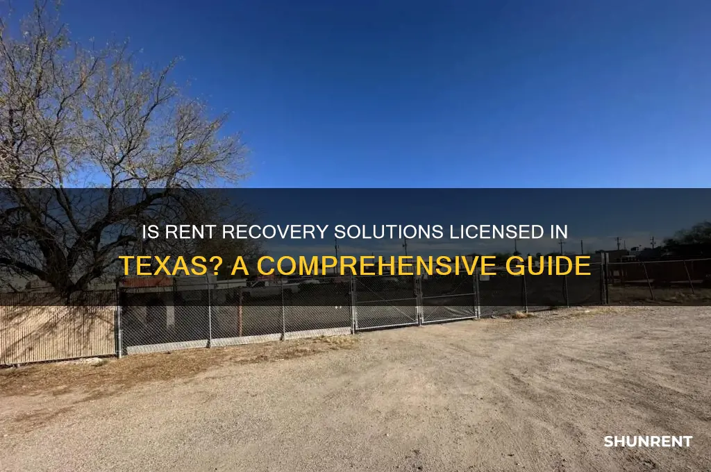 is rent recovery solutions licensed in texas