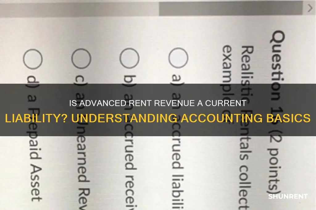 is rent revenue collected in advanced a current liability