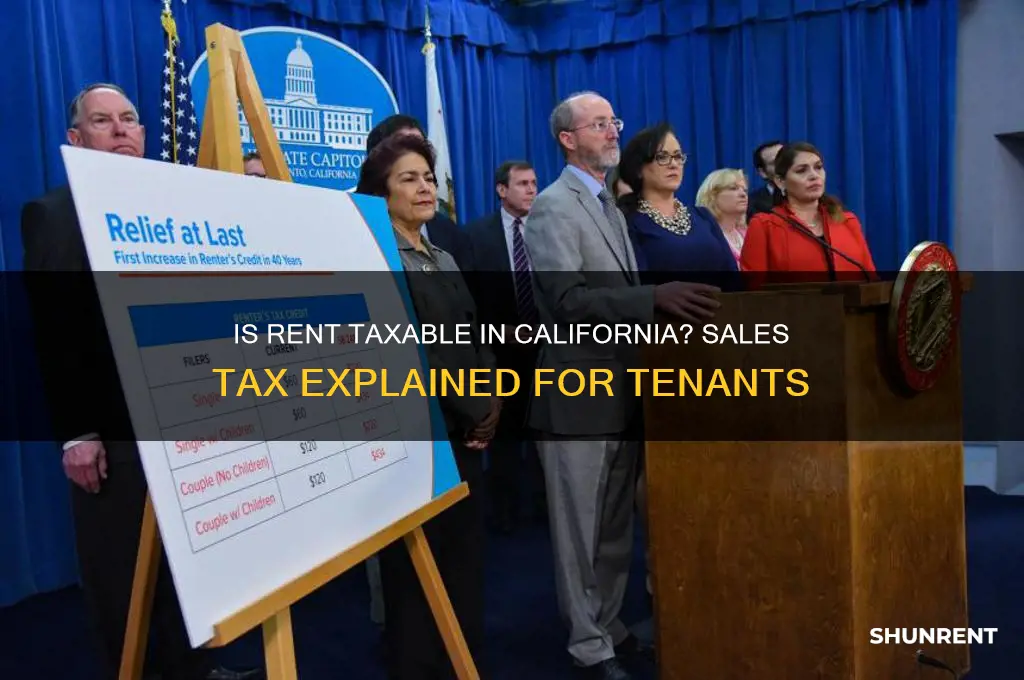 is rent subject to sales tax in california