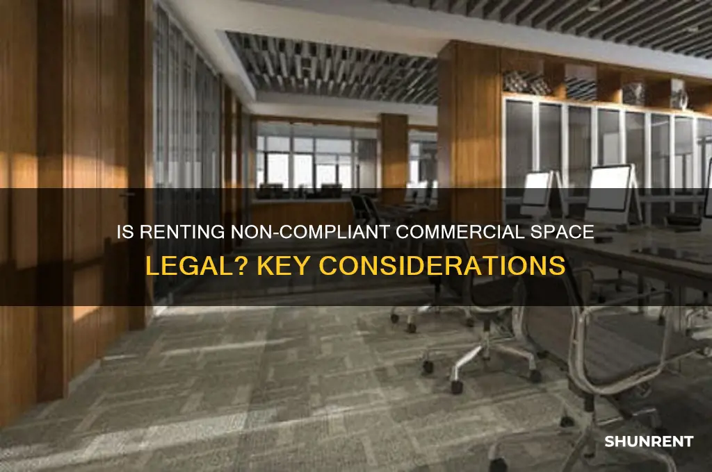 is renting a commercial space not up to code legal