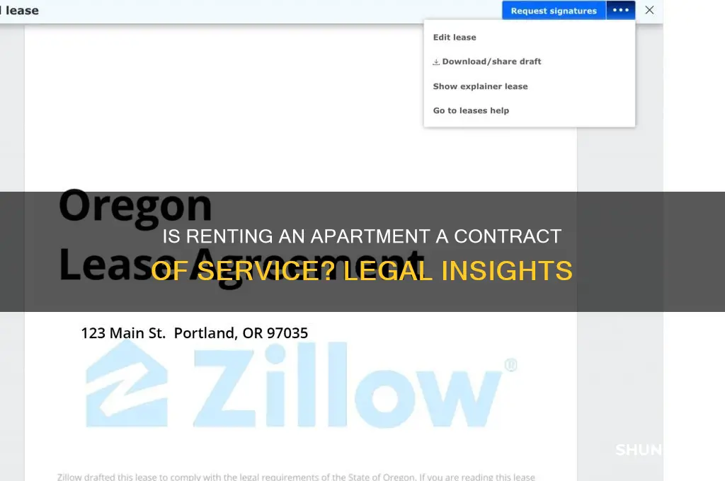 is renting an appartment a contract of service