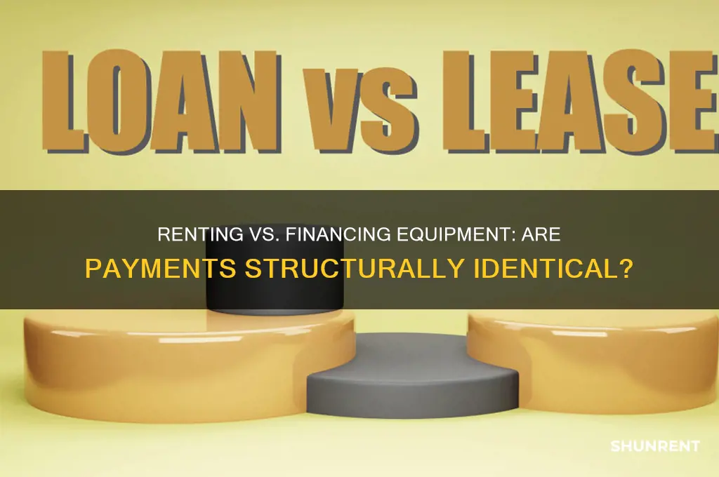 is renting equipment and making payments on equipment the same