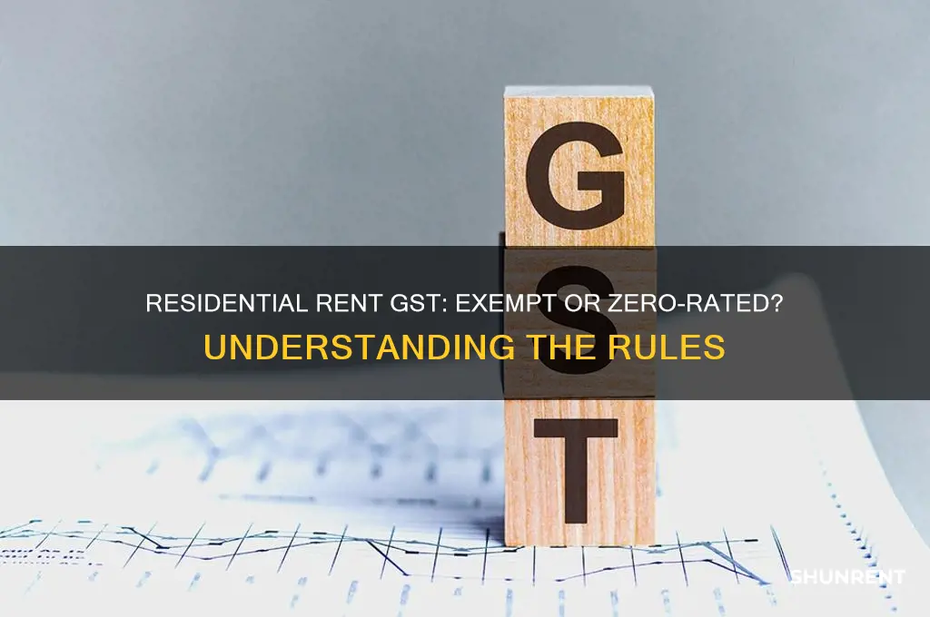 is residential rent gst exempt or zero-rated