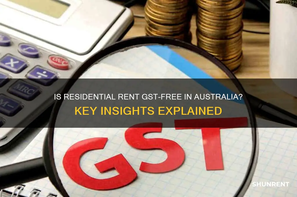 is residential rent subject to gst in australia