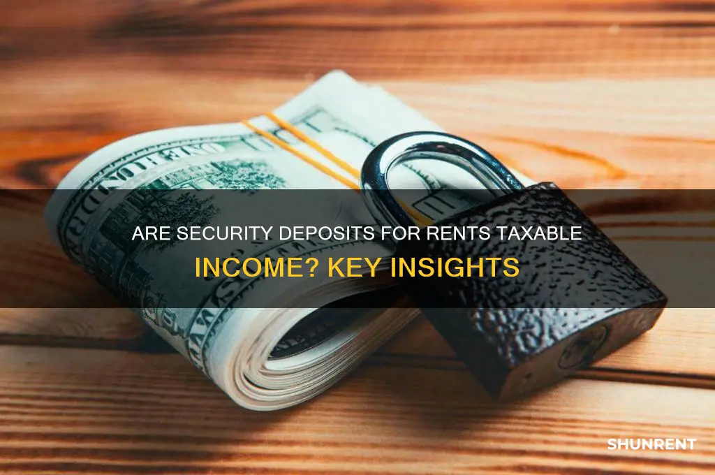 is security deposit for rents considered income