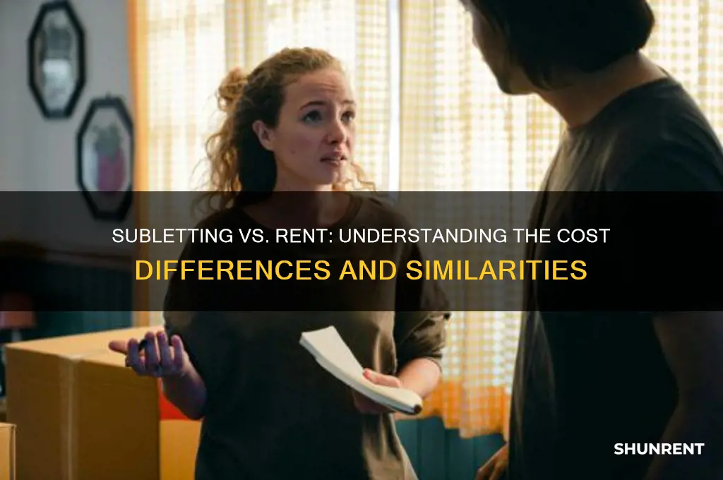 is subletting the same price as rent