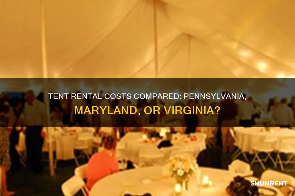 is tent rent cheaper in pennsylvania or maryland or virginia