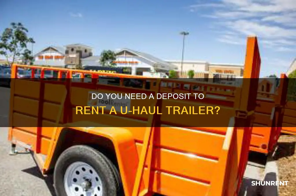 is there a deposit to rent a uhaul trailer