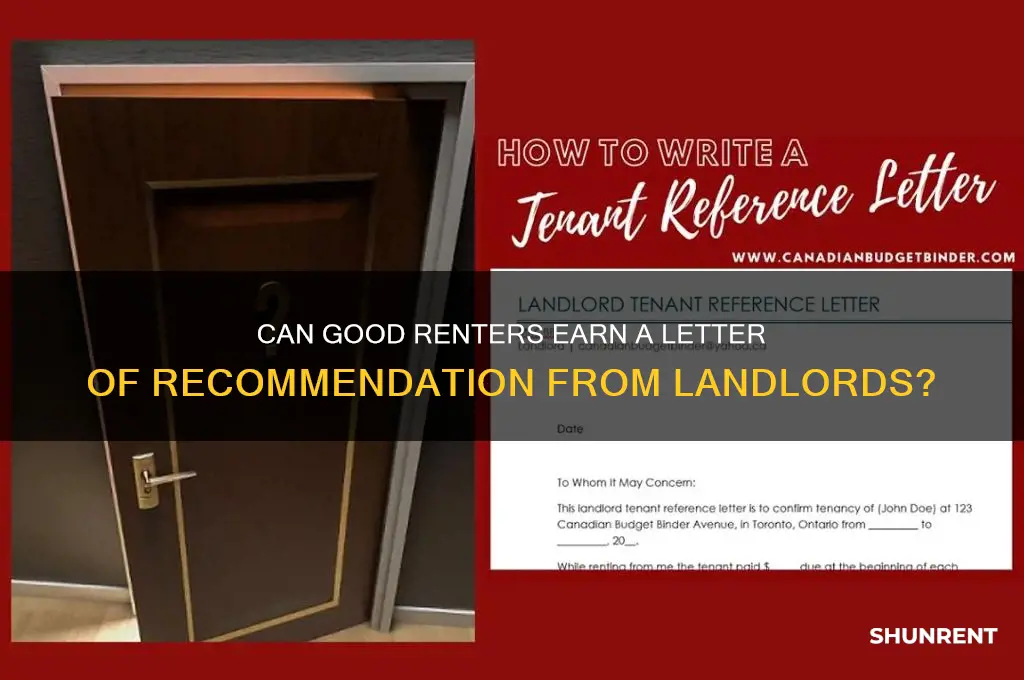 is there a letter for being a good renter