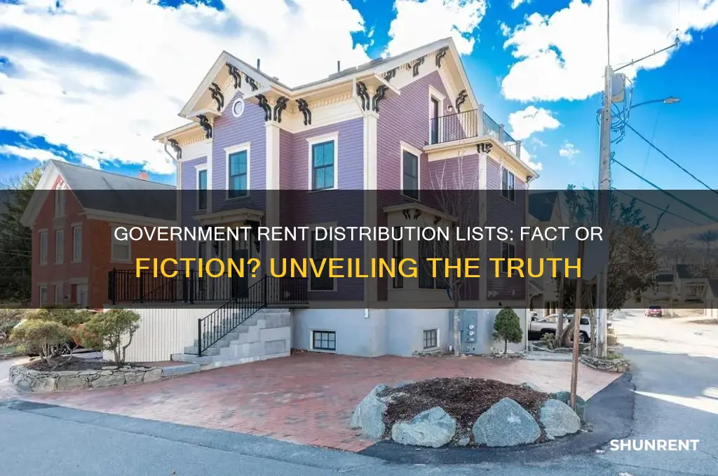 is there really a distribution list for government rent