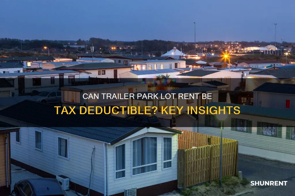 is trailer park lot rent tax deductible