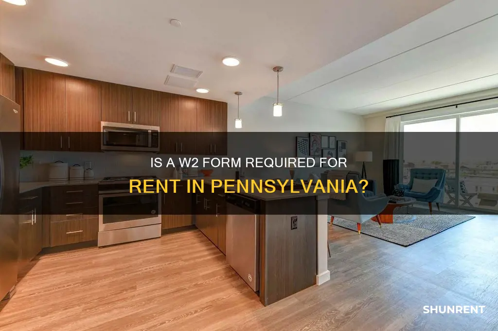 is w2 form required for rent in pa