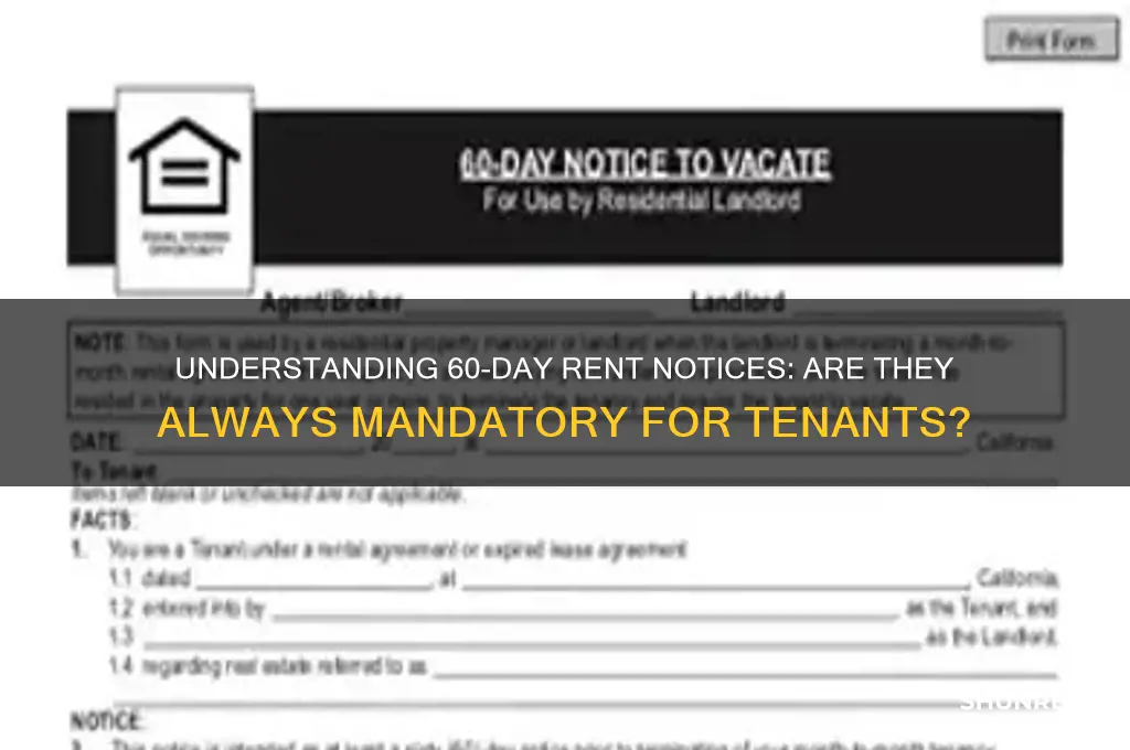 must all rents be 60 days notice
