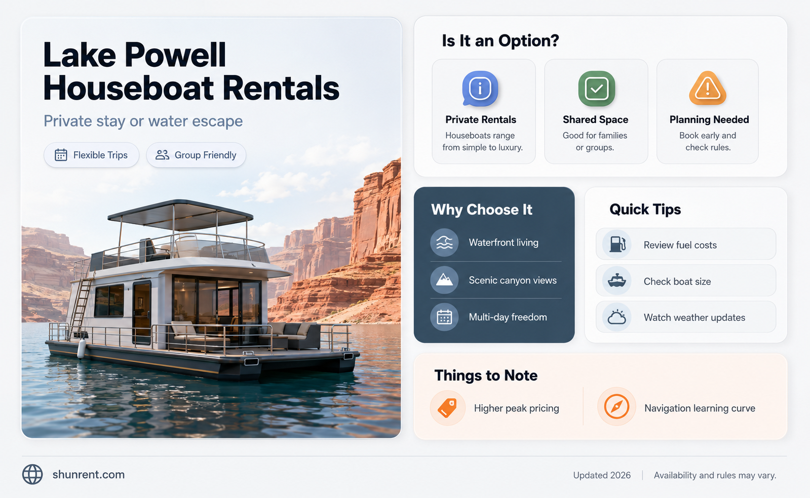 does anyone rent personal houseboats at lake powell