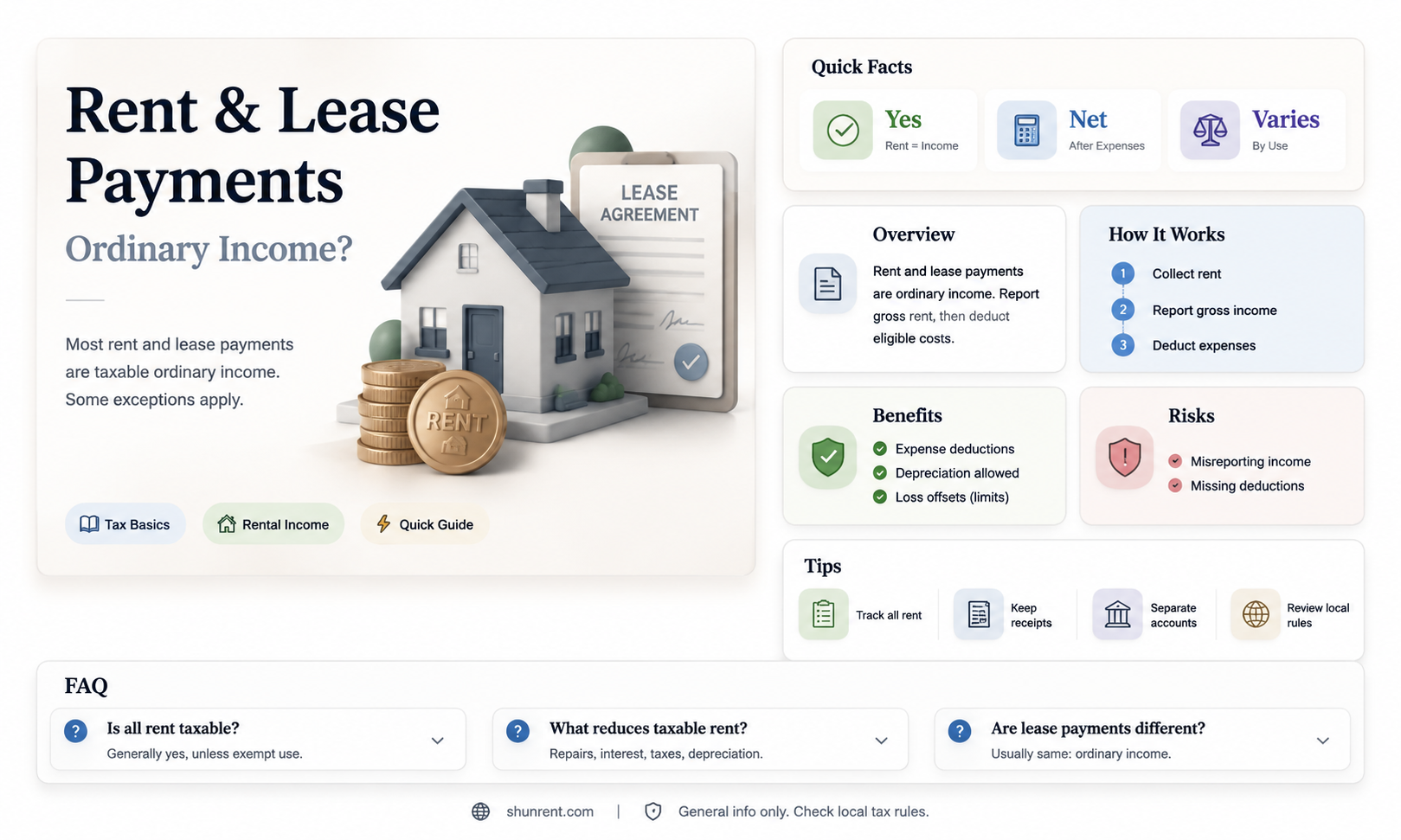 are rent or lease payments considered oridnary income
