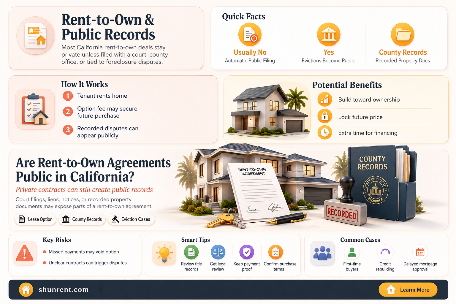 are rent to own agreements public record in ca
