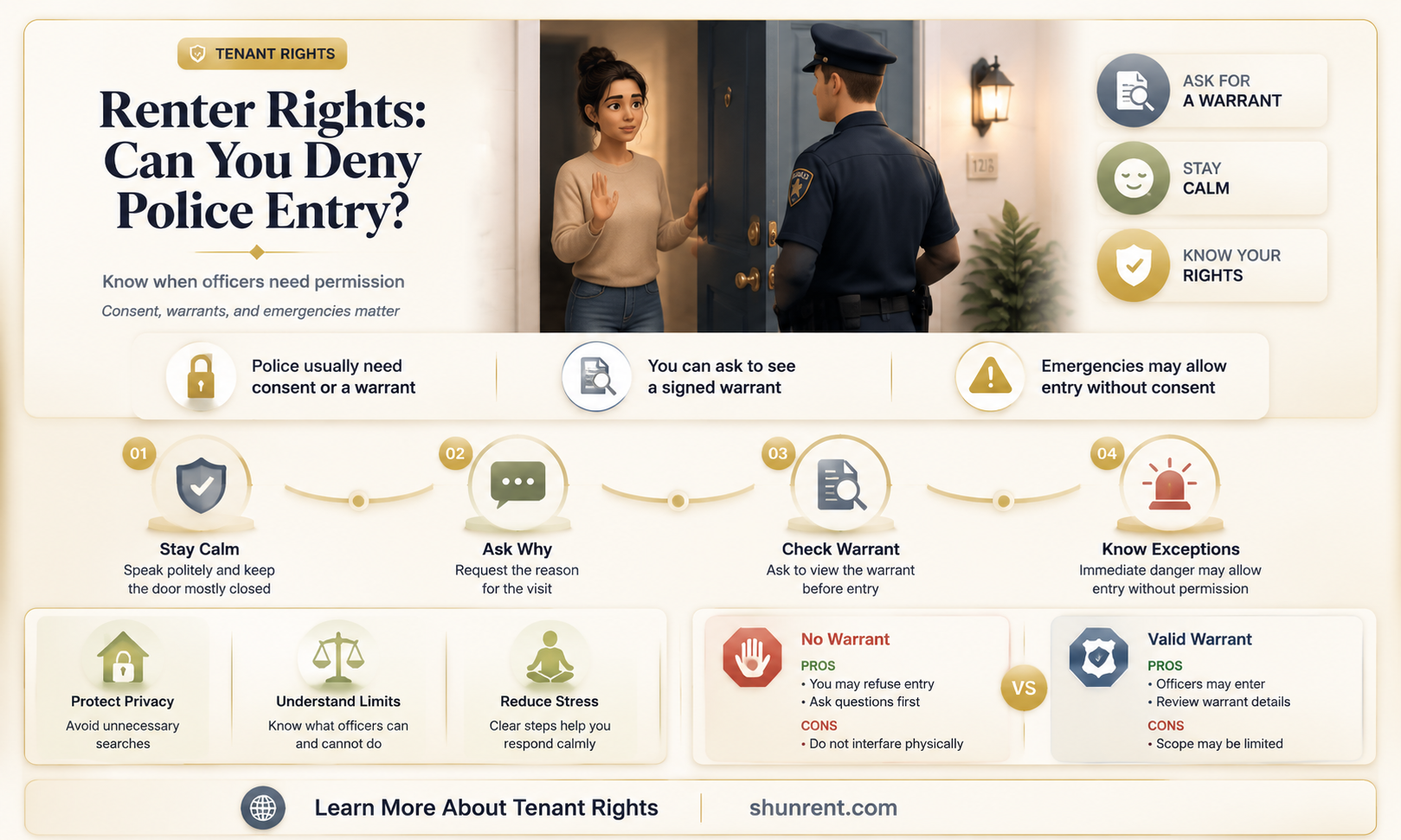 does a renter have the right to deny police entry