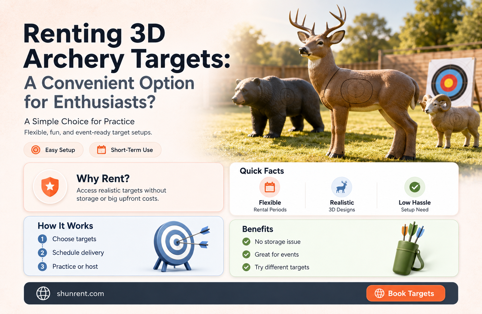 does anyone rent 3-d archery targets